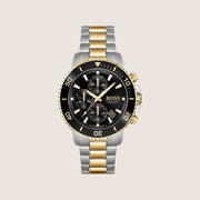 BOSS Men's Chronograph Black Dial Two-Tone Bracelet Watch 1513908