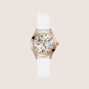 Guess Women's Mini Wonderlust Watch Crystal-Set White Dial GW0678L4