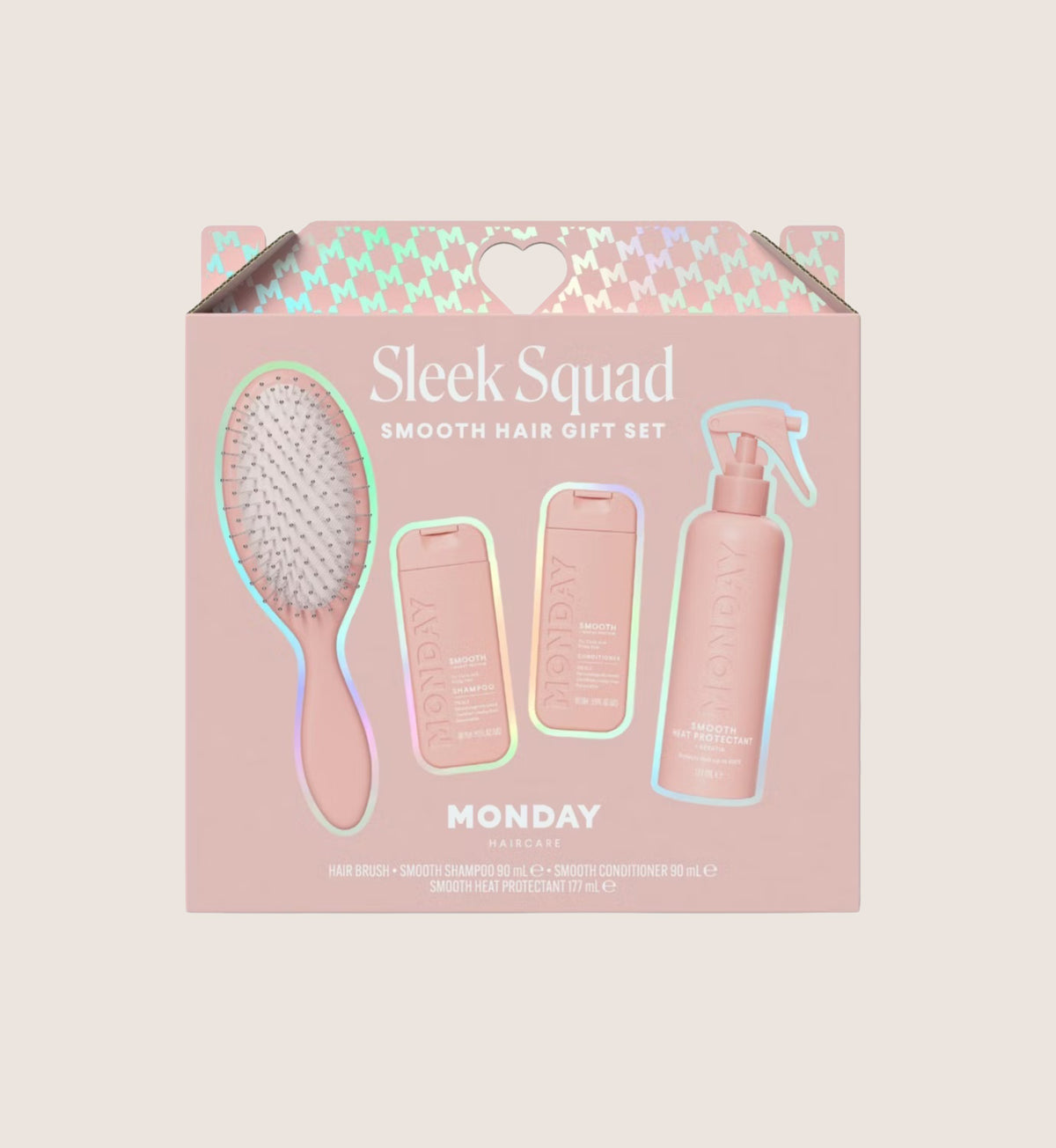 MONDAY Haircare Sleek Squad Smooth Hair Gift Set, 4 Piece Beauty Gift Set For Her