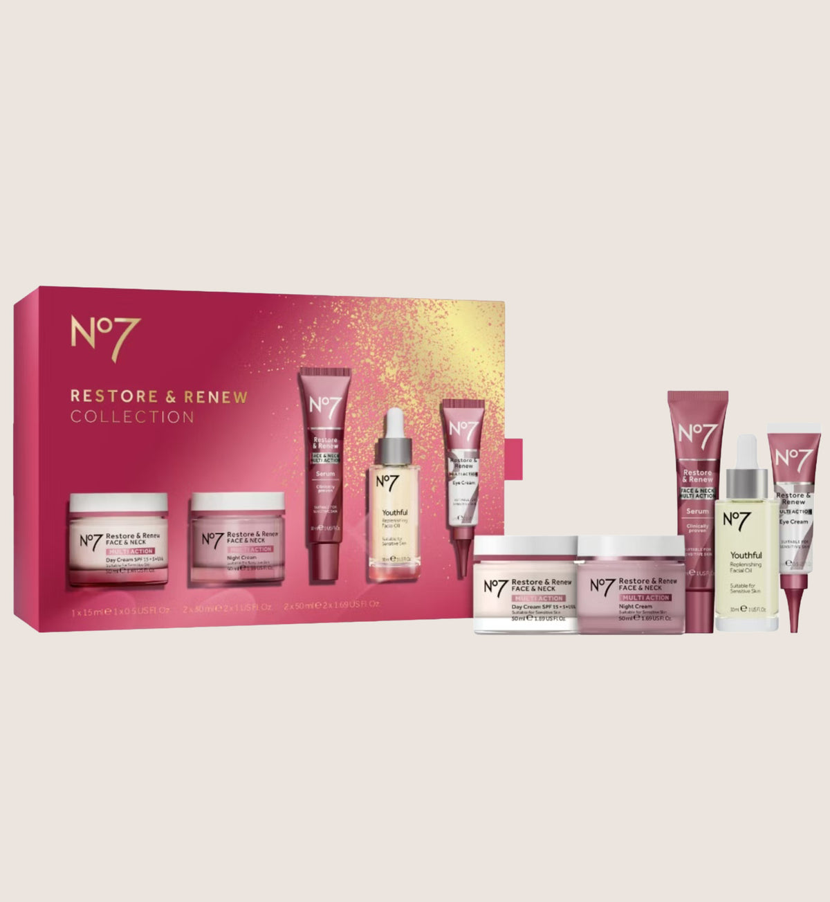 No7 Restore & Renew Collection Skincare Gift Set For Her