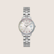 Guess Women's Three Of Hearts Watch Crystal-Set Silver Dial GW0657L1
