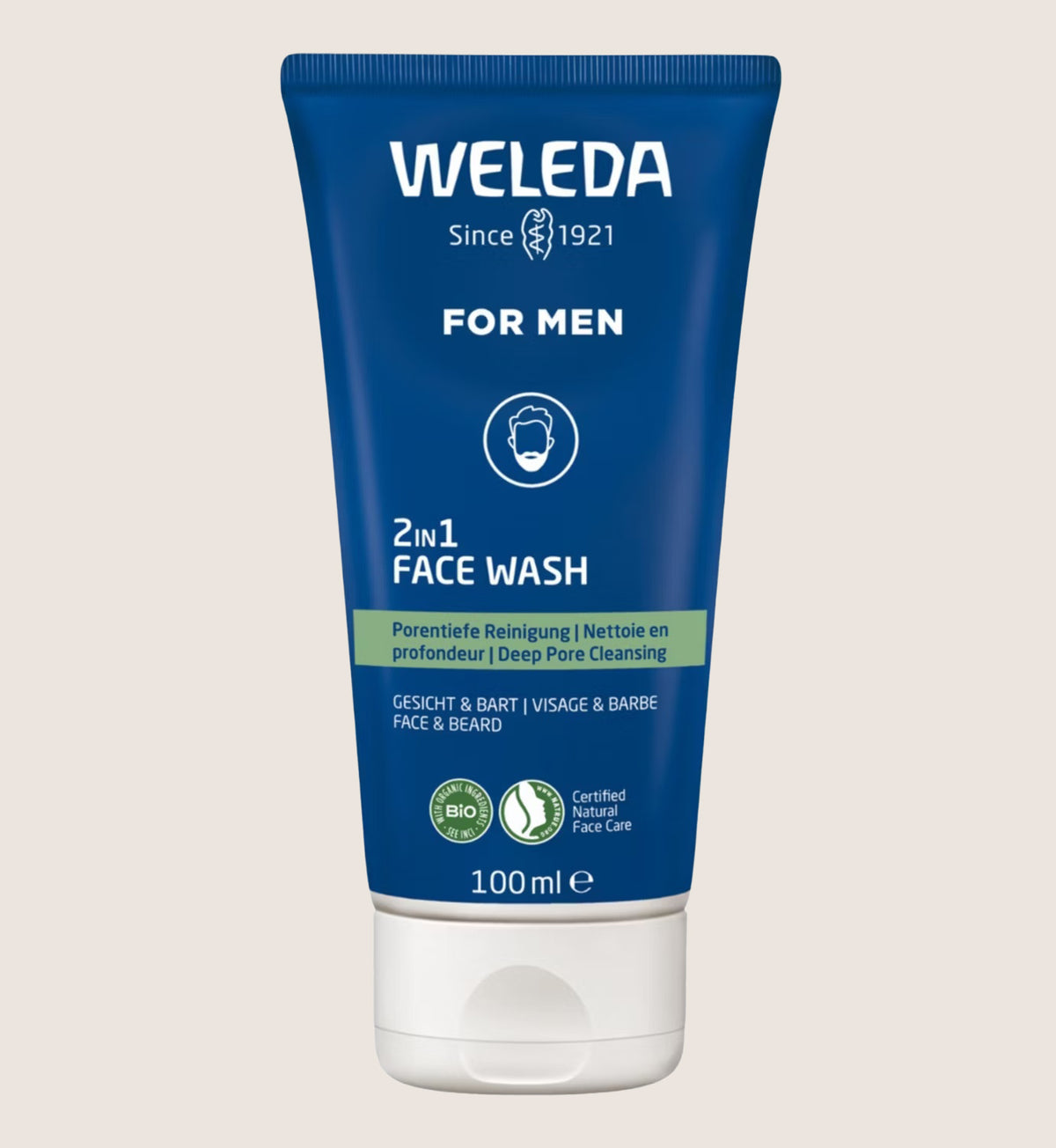 Weleda Men's 2-in-1 Face & Beard Wash with Witch Hazel & Liquorice 100ml