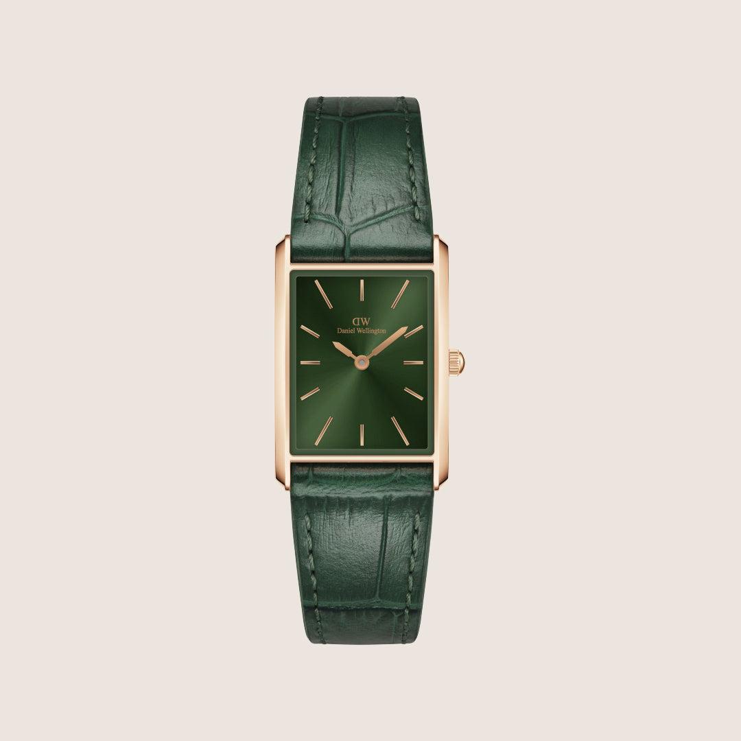 Daniel Wellington Women's Bound Rose Gold Leather Green Dial Watch DW00100694