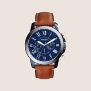 Fossil Mens Grant Blue Dial Chronograph Watch FS5151