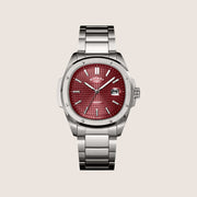 Rotary Mens Apex 100 Red Dial Silver Bracelet Bold Sport Watch RGB10077-17
