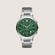 Emporio Armani Men's Watch Green Dial Silver Steel Bracelet AR11507