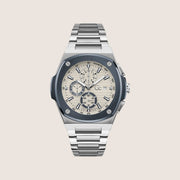 GC Men's Chronograph Beige Dial Silver Steel Bracelet Watch Y99023G1