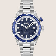 BOSS Men's Bossmatic Blue Dial Silver Steel Automatic Watch 1514177