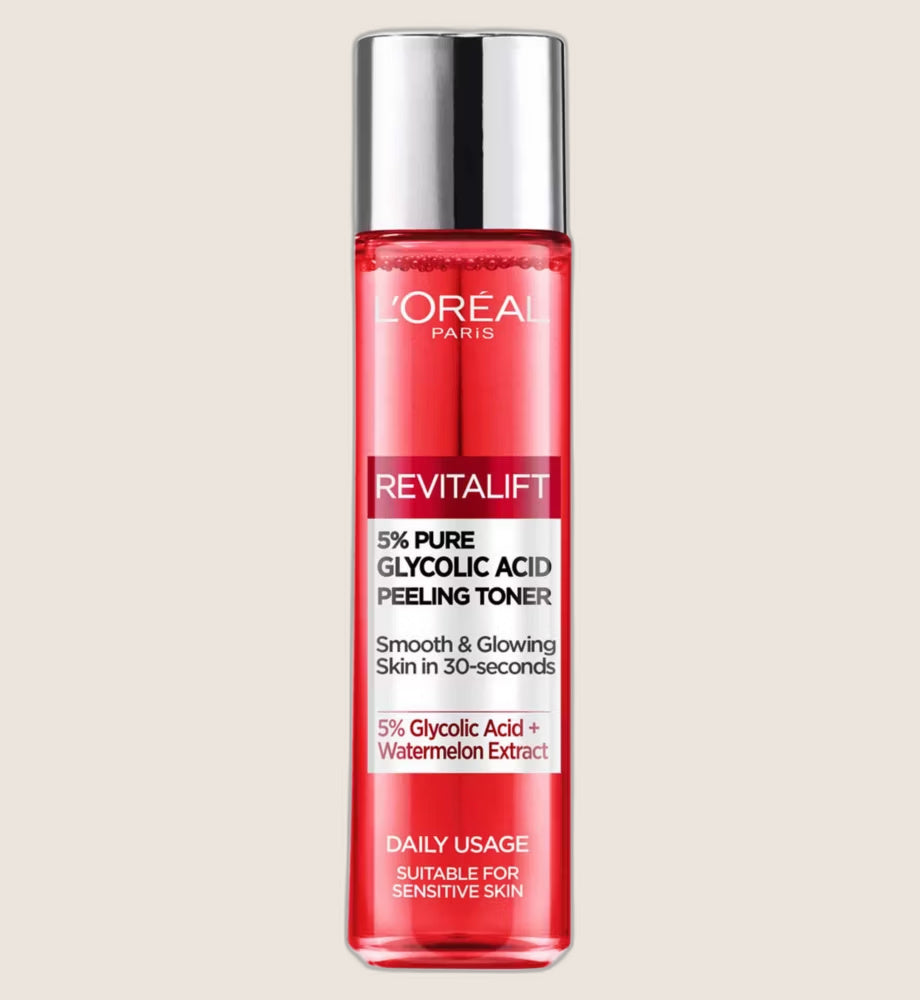 L'Oréal Paris 5% Glycolic Acid Peeling Toner, Exfoliates & Renews Skin Surface 180ml