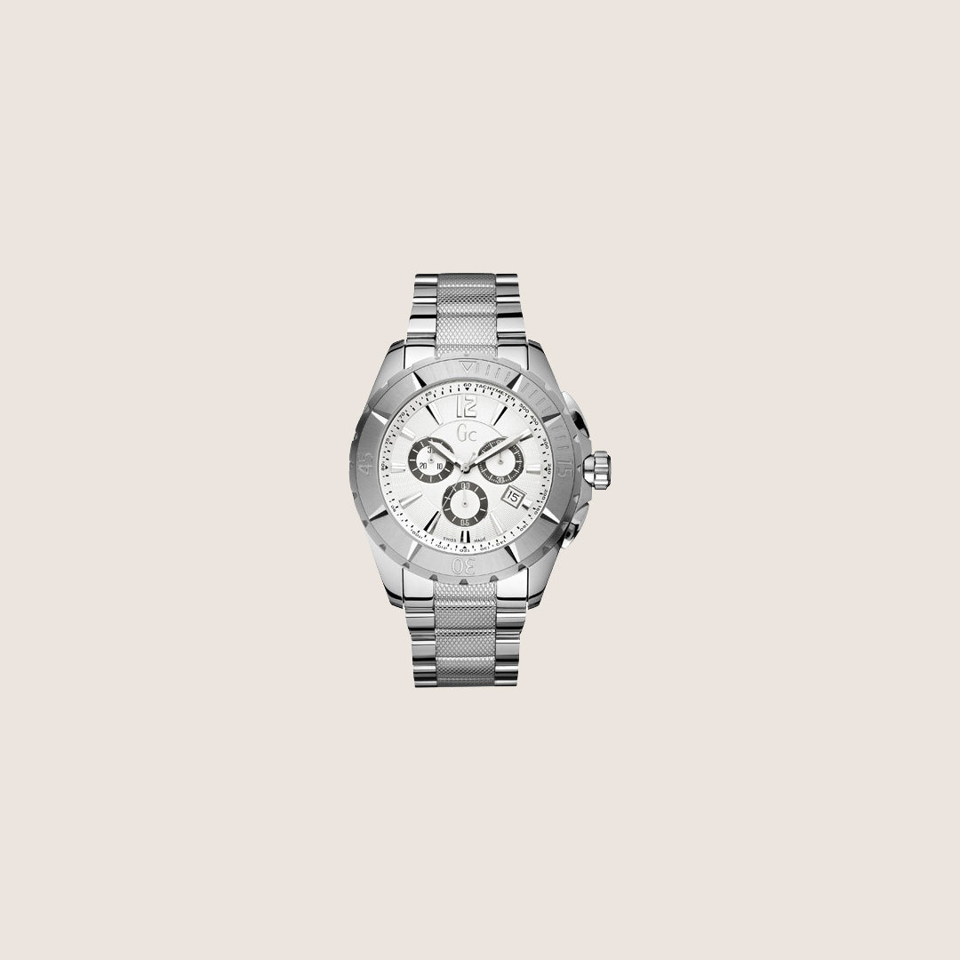 GC Men's Analogue Silver Dial Stainless Steel Bracelet Watch X53001G1S