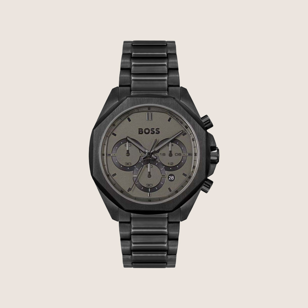 BOSS Men's Chronograph Black Dial Tachymeter Bracelet Watch 1514016