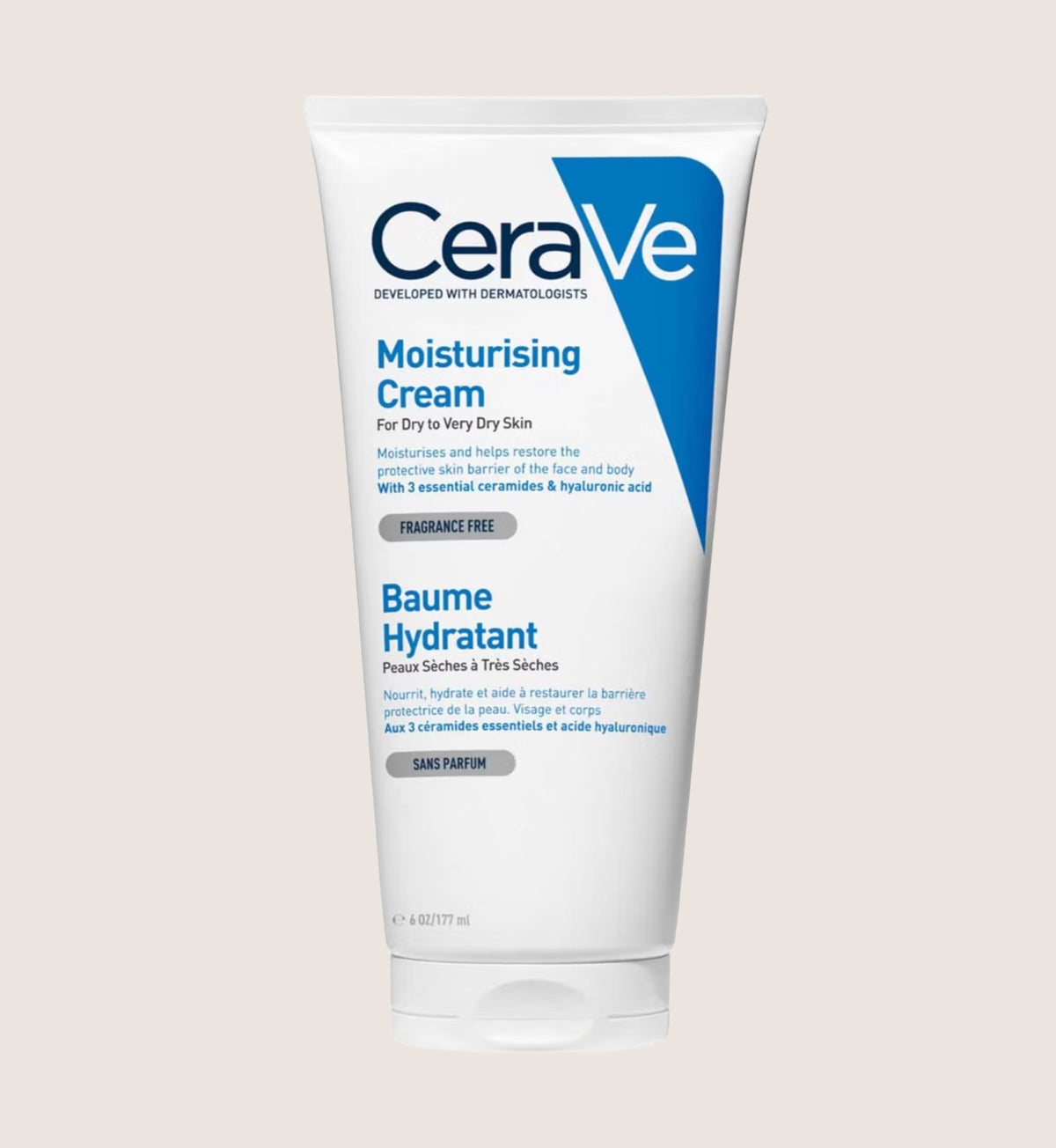 CeraVe Moisturising Cream for Face & Body with Ceramides & Hyaluronic Acid 177ml
