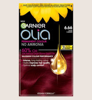 Garnier Olia 6.66 Vivid Garnet Red: 100% Grey Coverage, No Ammonia, for vibrant, lasting color