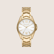 Michael Kors Women's Whitney Clear Stone-Set White Dial Watch MK6693