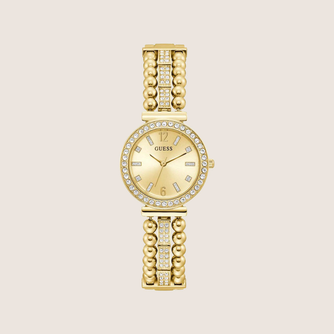 Guess Women's Gala Watch Crystal-Set Gold Dial GW0401L2