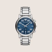 Emporio Armani Men's Watch Blue Dial Silver Steel Bracelet AR11132