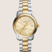Fossil Heritage Two Tone Steel Bracelet Watch ME3228