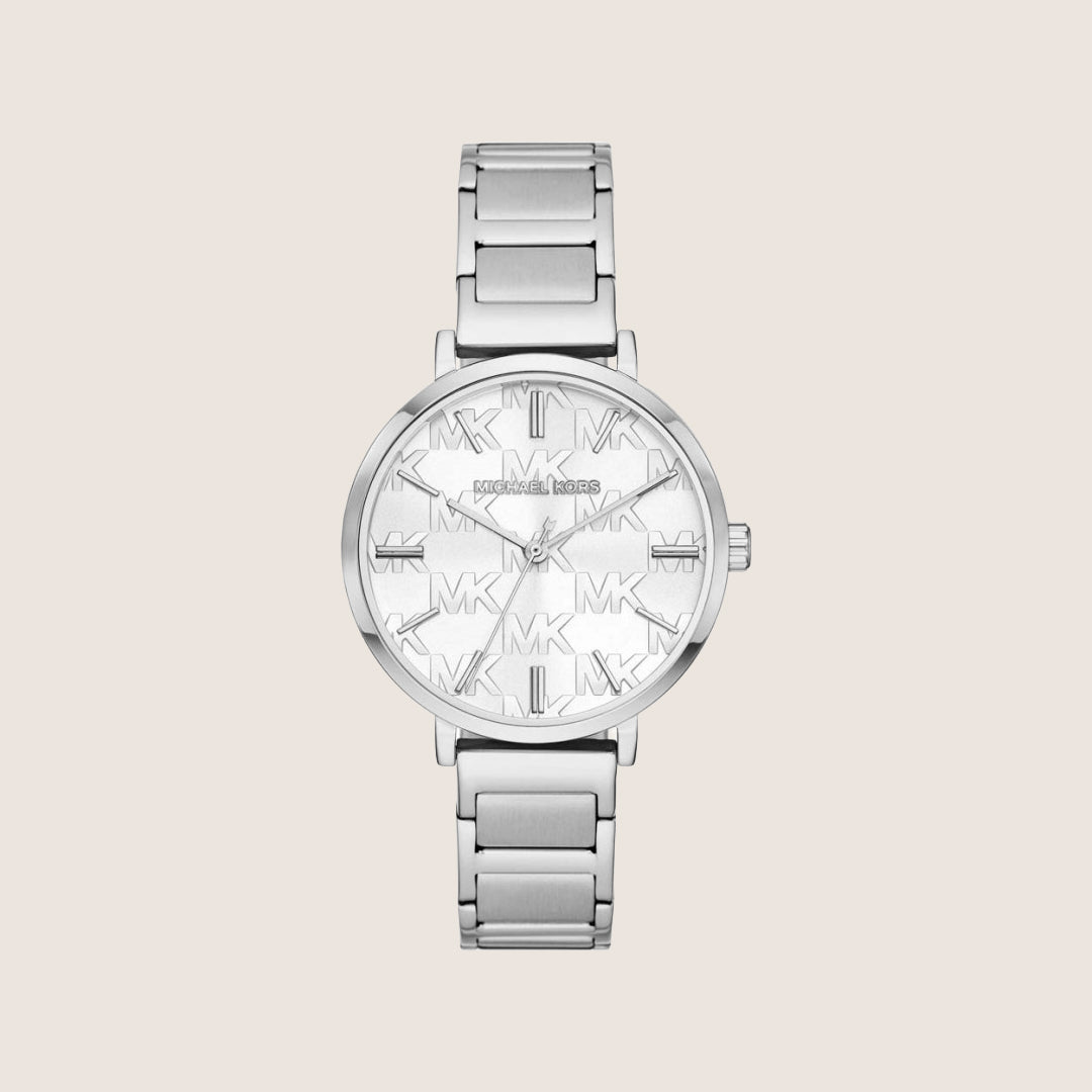 Michael Kors Women's Addyson White Dial Silver Case Watch MK4714