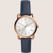 Fossil Copeland Blue Leather Strap Watch ES4824