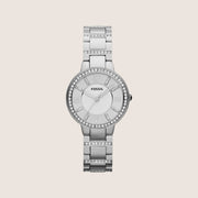 Fossil Women's Virginia Silver Crystal-Set Bracelet Analogue Watch ES3282