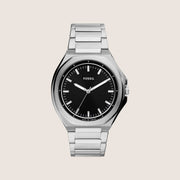 Fossil Mens Evanston Black Dial Steel Watch BQ2765