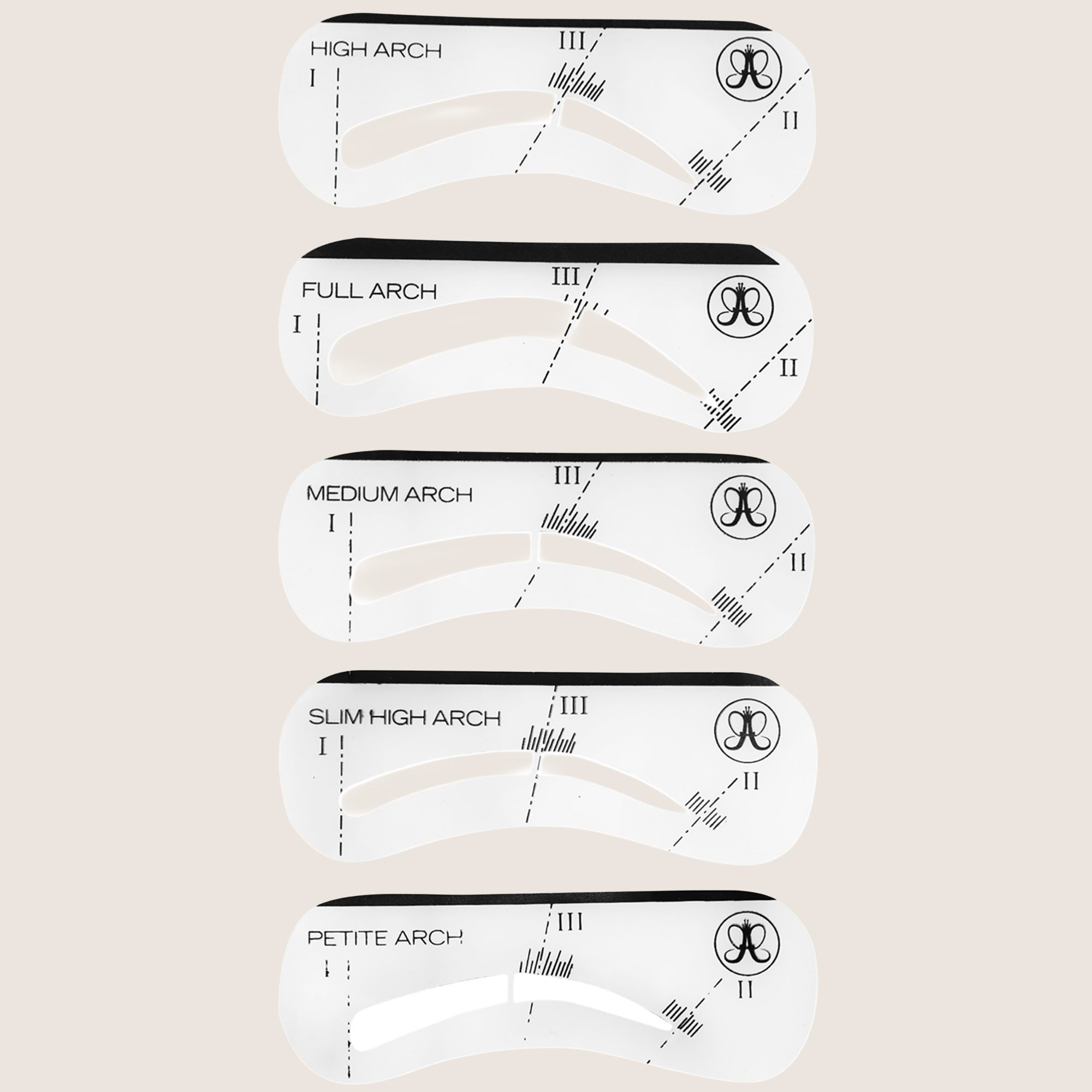 Anastasia Beverly Hills Brow Stencils 5-Pack Multiple Shapes
