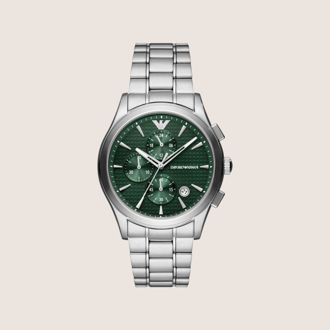 Emporio Armani Men's Watch Silver Dial Silver Steel Bracelet Durable AR11529