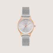 Ted Baker Ladies Rose Gold Silver Dial Bracelet Watch TE50650003