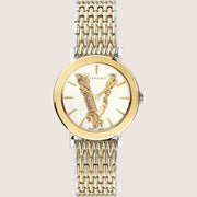 Versace Ladies Watch Two Tone Silver Dial Bracelet VERI00720