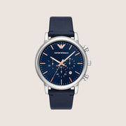Emporio Armani Men's Watch Blue Dial Blue Leather Strap AR11451