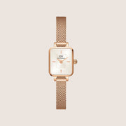 Daniel Wellington Women's Quadro Micro Rose Gold Champagne Dial Watch DW00100651