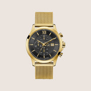 GC Men's Executive Chronograph Black Dial Gold Steel Bracelet Watch Y27008G2MF