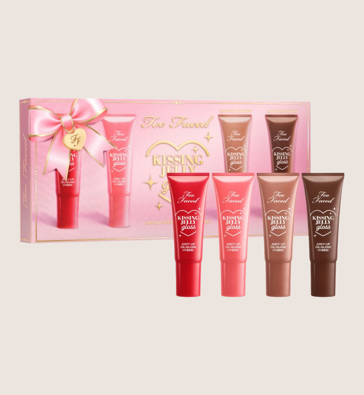 Too Faced Kissing Jelly Lip Oil Gloss Collection Beauty Gift Set For Her