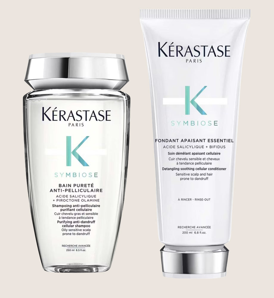 Kérastase Symbiose Shampoo and Conditioner Duo, Moisturising Anti-Dandruff Routine For Dry, Sensitive Scalp Cleansing Formula