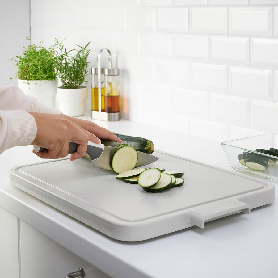 IKEA LILLHAVET Chopping board, light grey, 49x35 cm, Polyethylene plastic