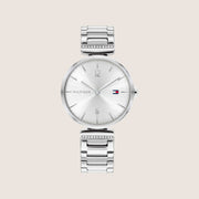 Tommy Hilfiger Women's Aria Silver Sunray Dial Stainless Steel Bracelet 1782273