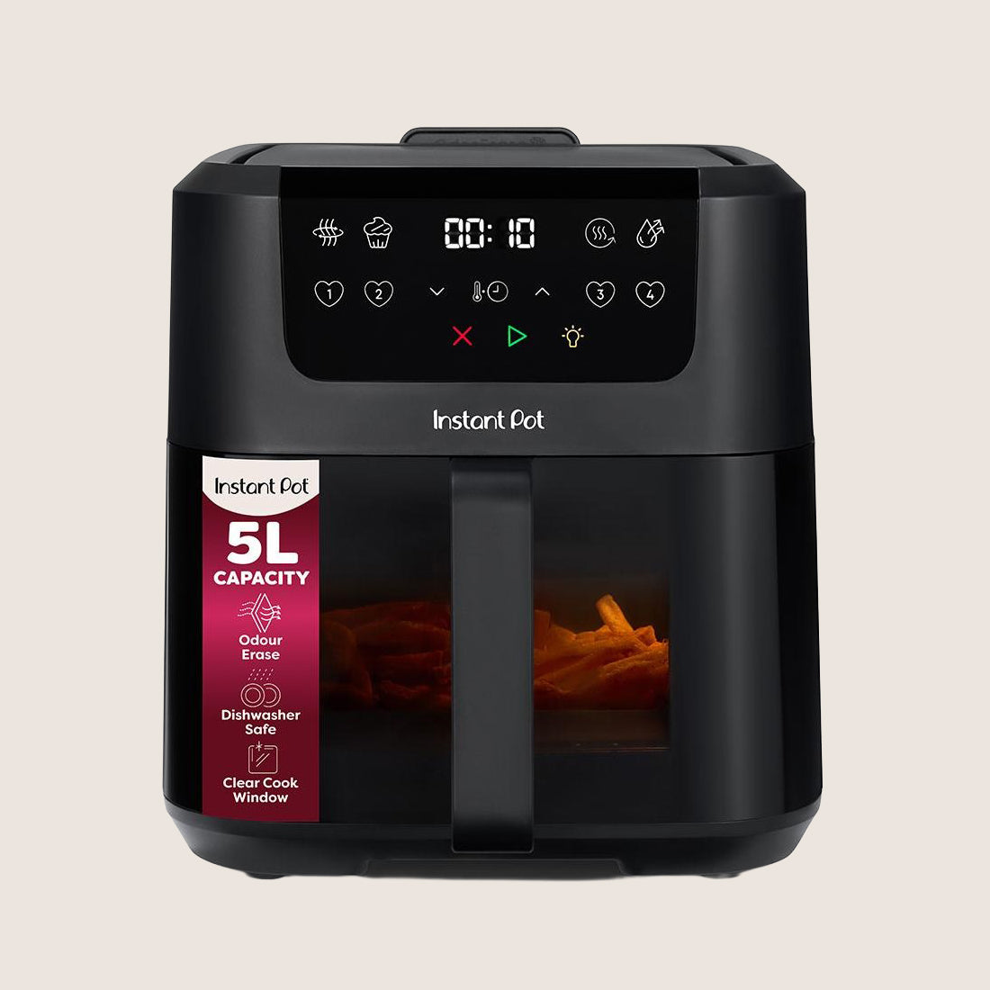INSTANT POT Vortex Compact Air Fryer with EvenCrisp Technology 5L - Black