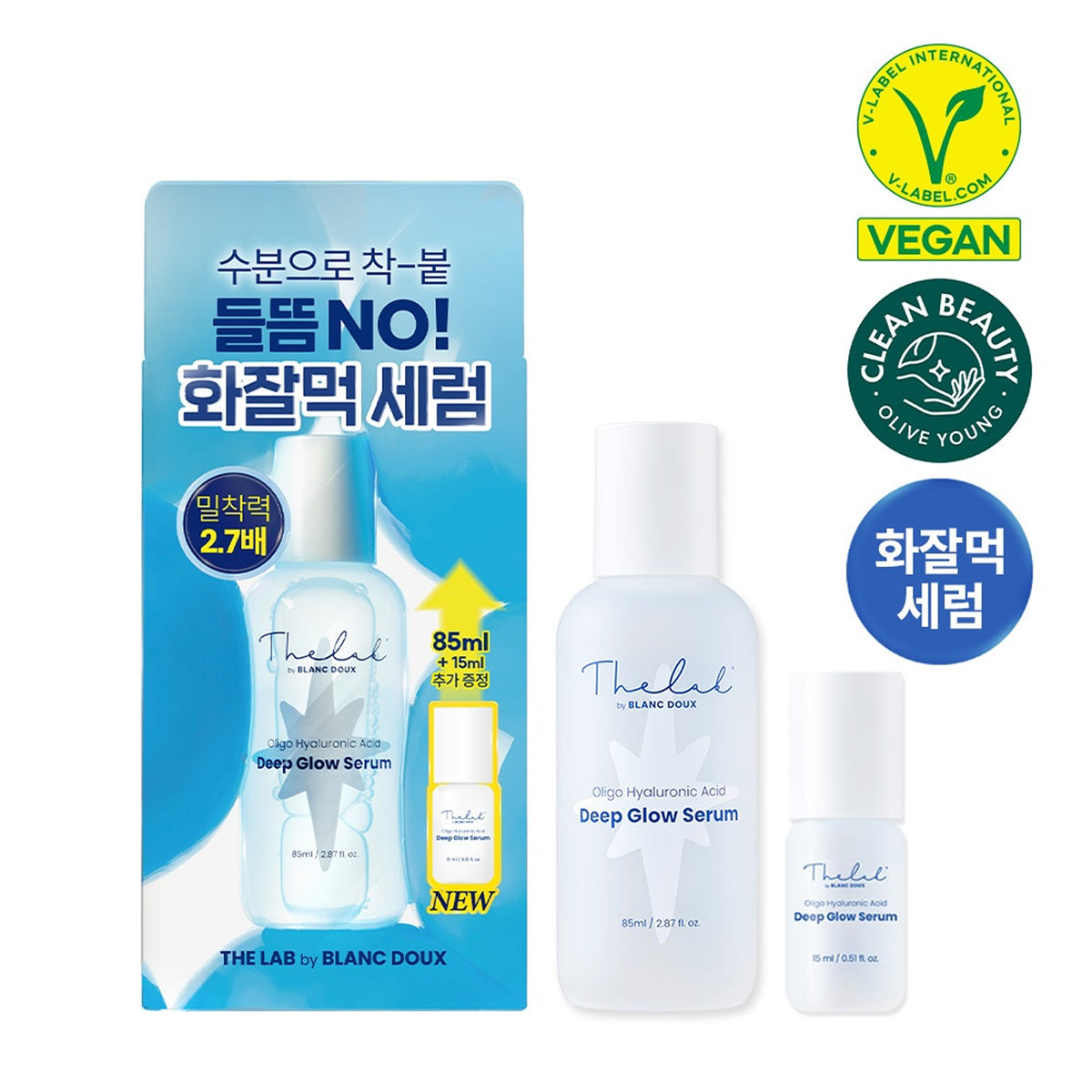 THE LAB by blanc doux Oligo Hyaluronic Acid Deep Glow Serum 85ml Set (+15ml)