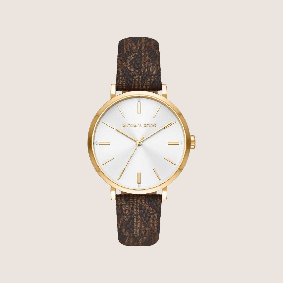 Michael Kors Women's Addyson White Dial Gold Case Watch MK2945