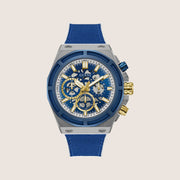 Guess Mens Masterpiece Watch Blue, Transparent Dial GW0713G1