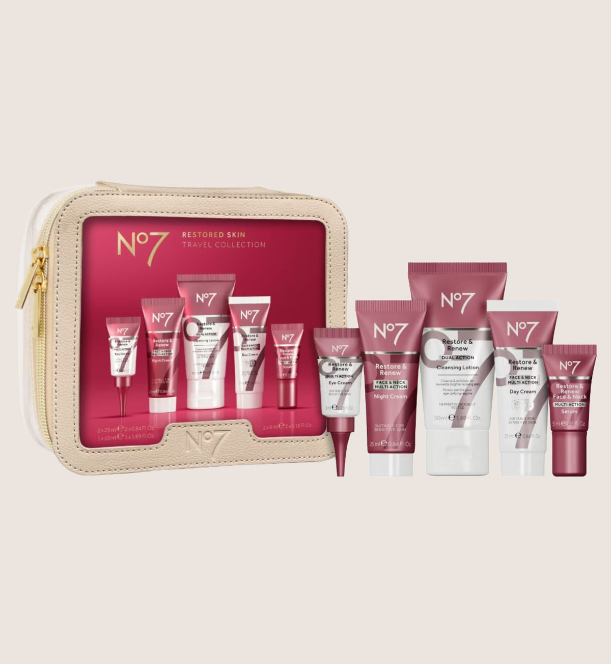No7 Restored Skin Travel Collection Skincare Gift Set For Her