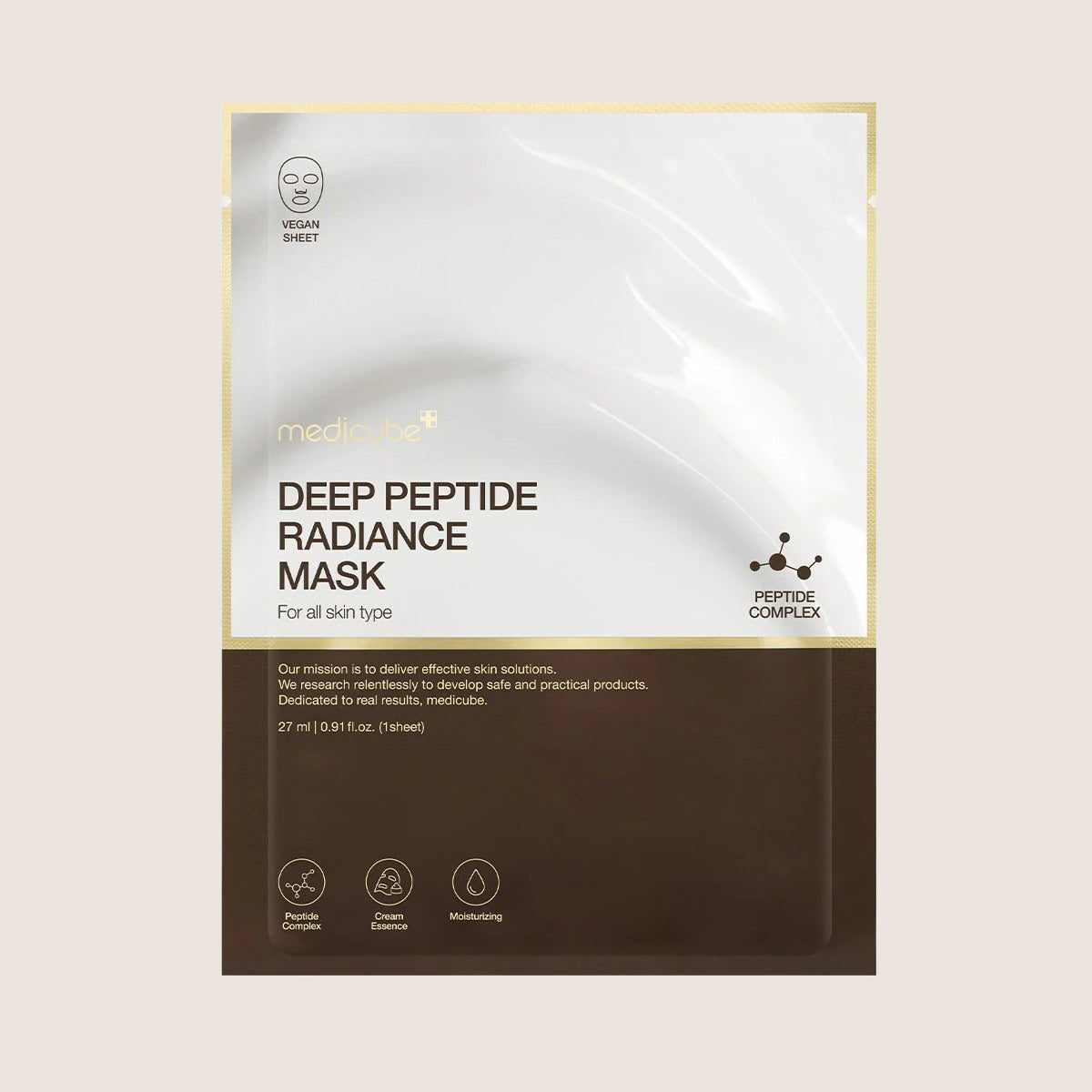 MEDICUBE Deep Peptide Radiance Mask Quadruple Peptide Brightening Sheet Mask 20g