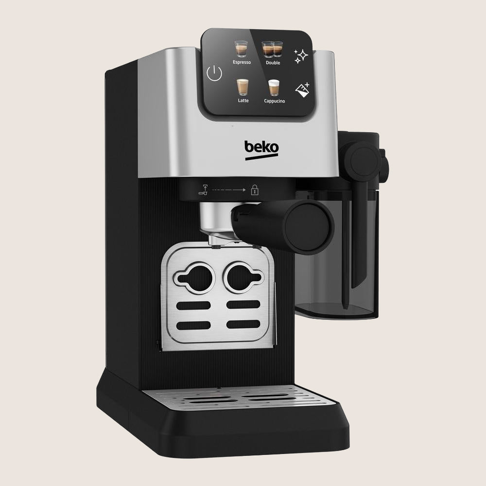 BEKO CaffeExperto CEP5304X Espresso Coffee Machine 15-Bar Milk Frother Auto Clean 1.1L - Silver