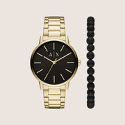 Armani Exchange Men's Urban Watch & Bracelet Gift Set Gold-Tone Steel AX7119