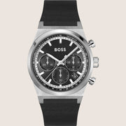 BOSS Men's Candor Black Dial Black Leather Strap Quartz Watch 1514218