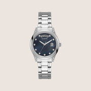 Guess Women's Aura Watch Crystals-Set Mother Of Pearl, Black Dial GW0047L1