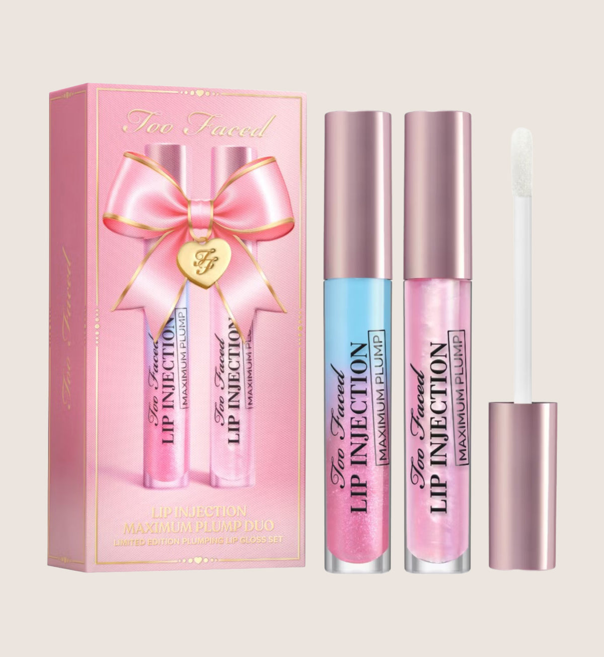 Too Faced Lip Injection Maximum Plump Lip Gloss Duo Beauty Gift Set For Her