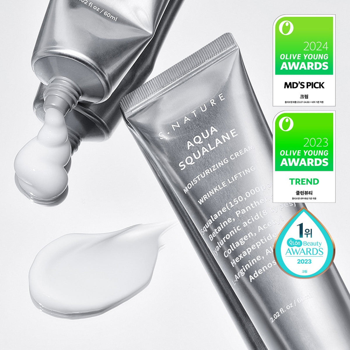 [SET] S.NATURE Aqua Squalane Moisturizing Cream 60ml+60ml