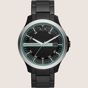 Armani Exchange Mens Dress Watch Black Stainless Steel Bracelet AX2439
