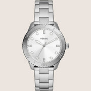 Fossil Dayle Silver Steel Bracelet Watch BQ3885
